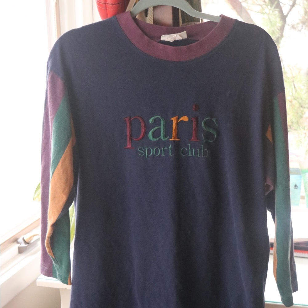 Vintage Blue and Green Long Sleeve Tee